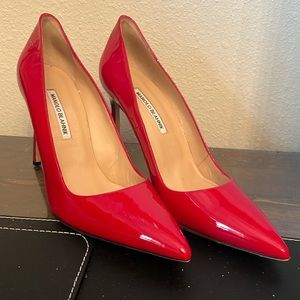 Manolo Blahnik Cherry Red Patent Heel
